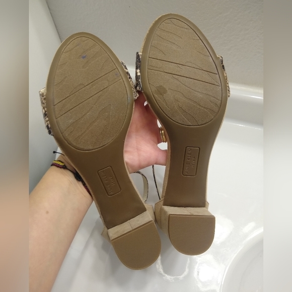 ANNE Klein Camila Snake Print Block Heel Sandals Size 6.5 - Picture 8 of 12